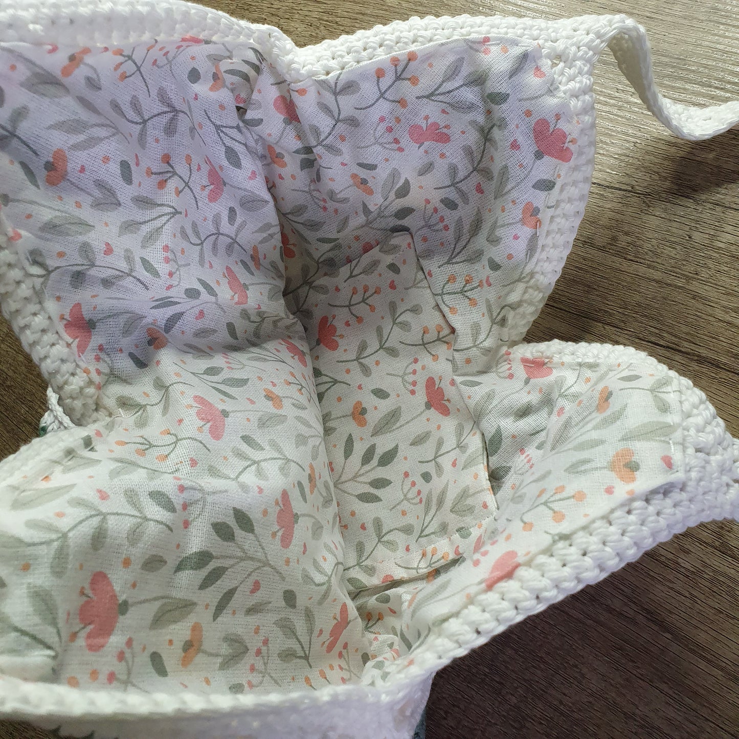 Crochet Tote Bag - 100% Cotton, Cotton Lined