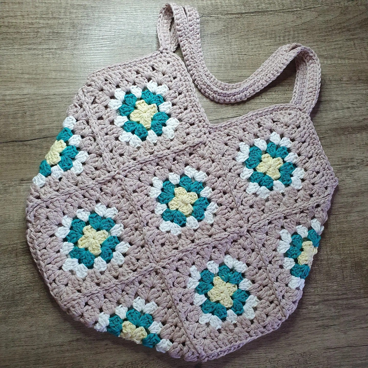 Large Granny Stitch Bag - 100% Cotton, Fabric Lined