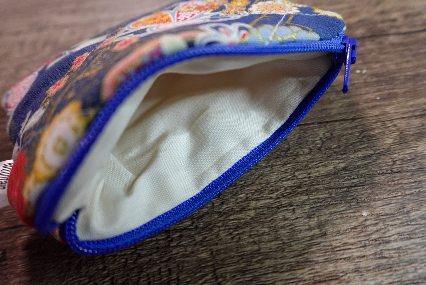Small Zipper Pouch - Blue Japanese