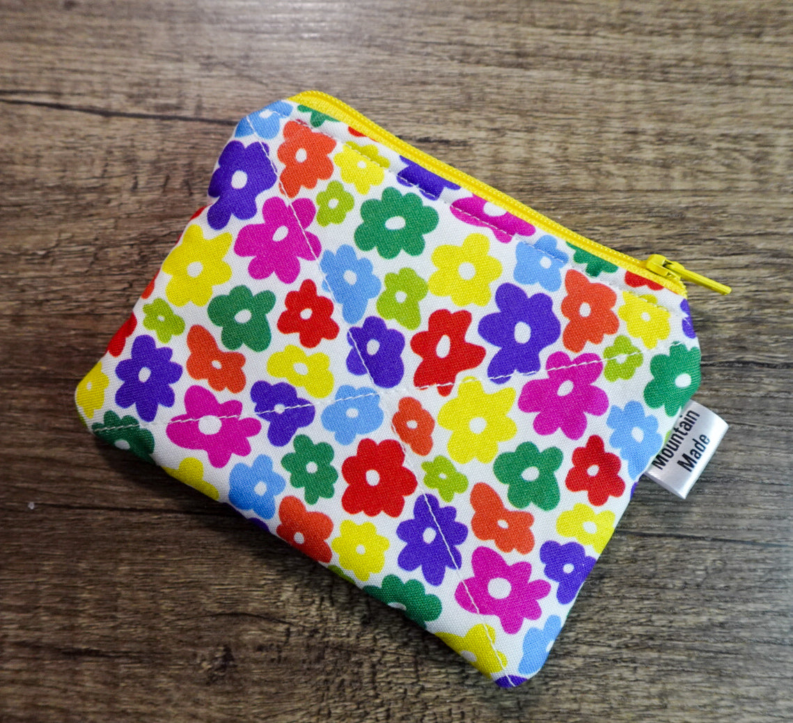 Small Zipper Pouch - Bright Flowers