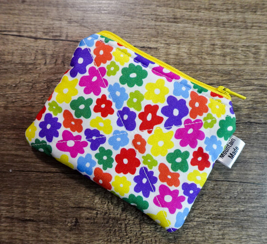 Small Zipper Pouch - Bright Flowers