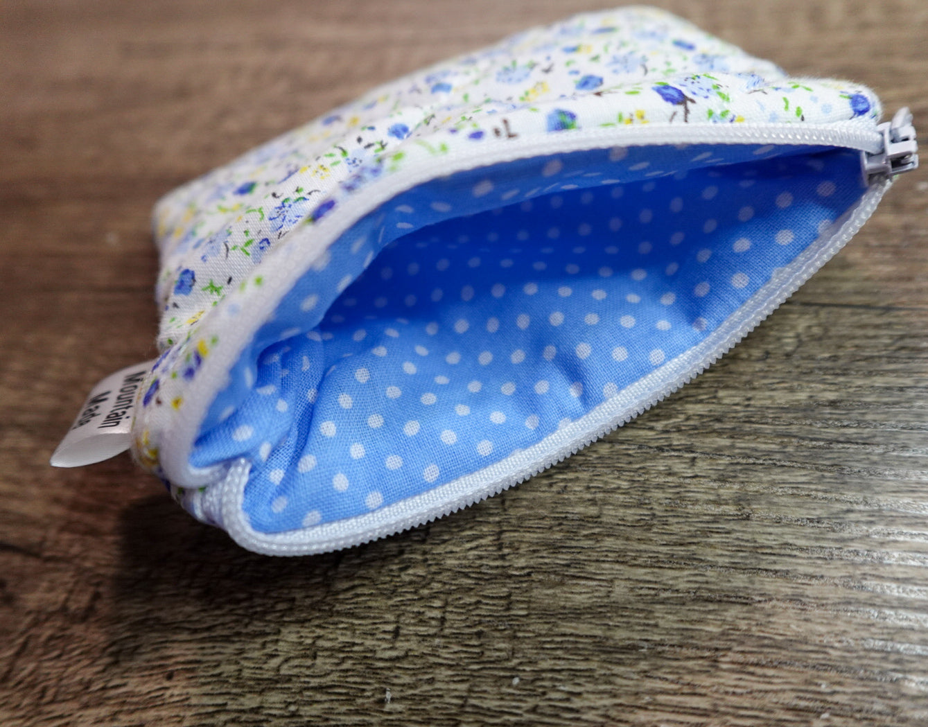 Small Zipper Pouch - Blue Floral