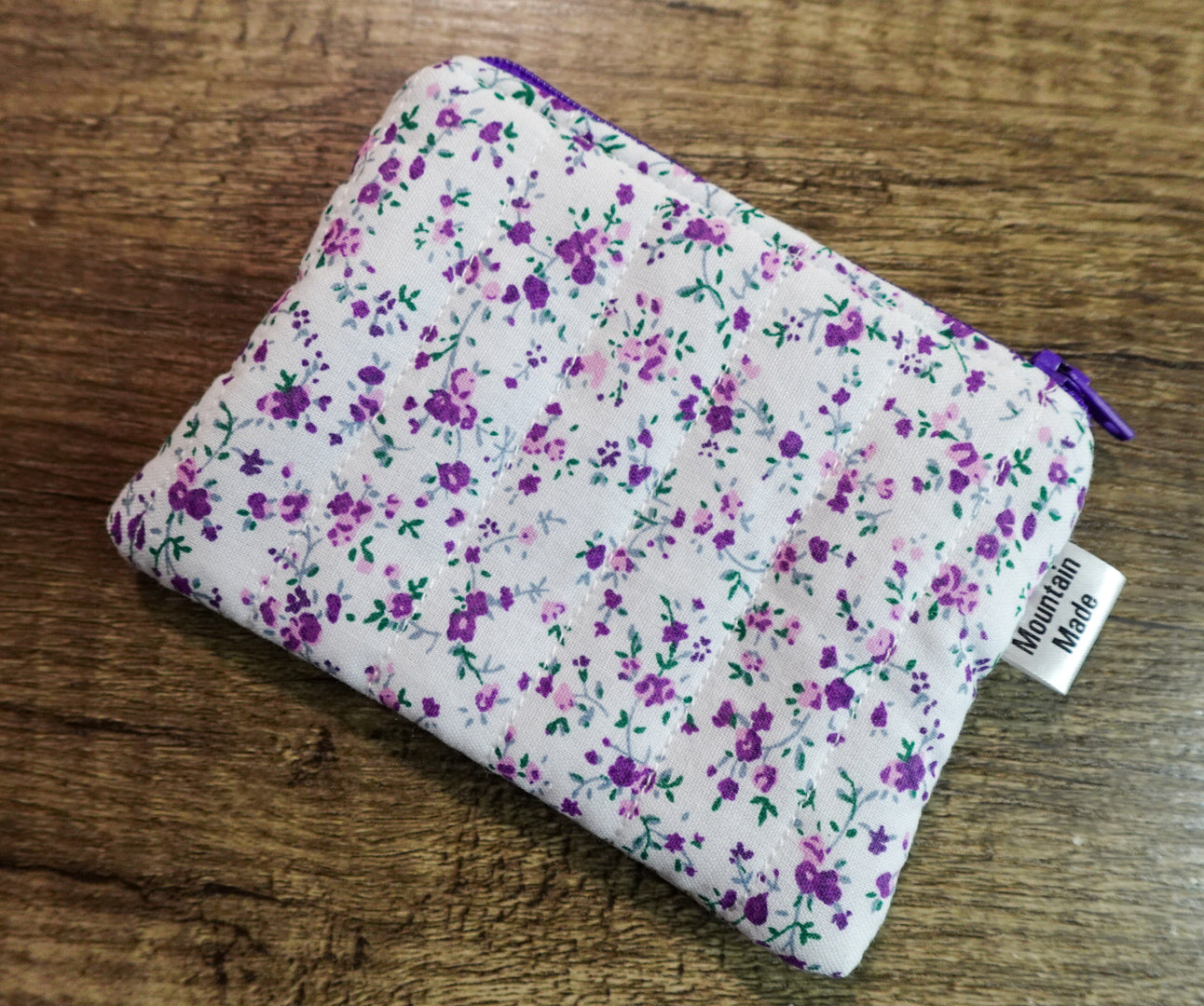 Small Zipper Pouch - Purple Floral