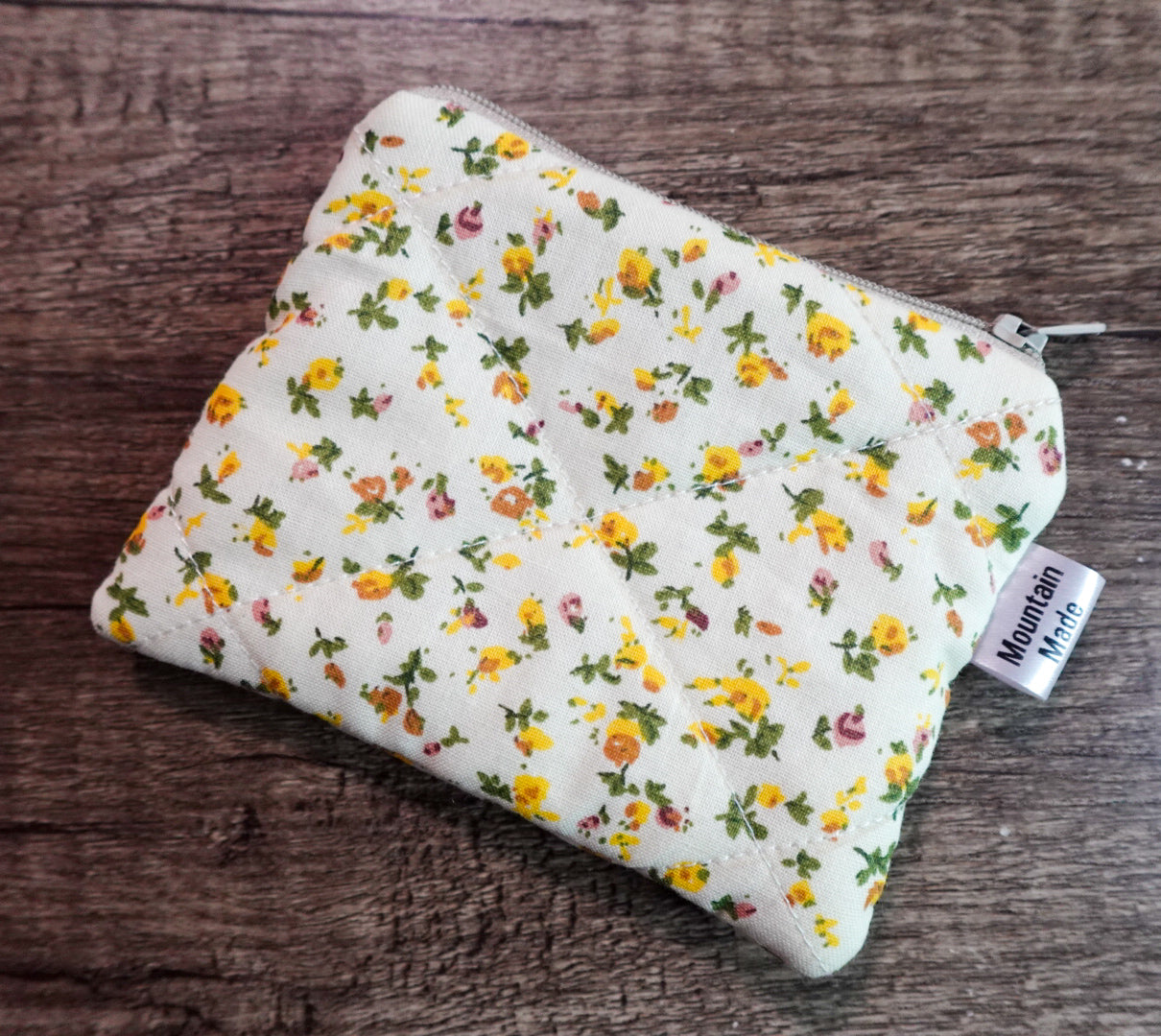 Small Zipper Pouch - Yellow Floral