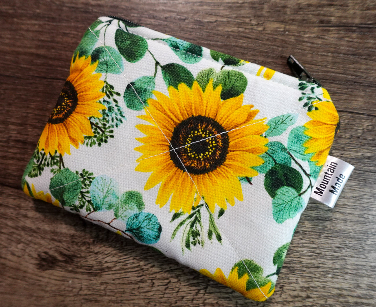 Small Zipper Pouch - Sunflowers / Bees Lining