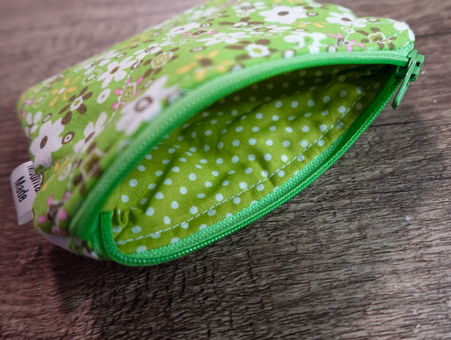 Small Zipper Pouch - Green Floral